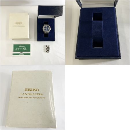  SEIKO セイコー ランドマスター トランスポーラー 大場満郎モデル キネティック 腕時計 5M45-6A01 シルバー x ブルー