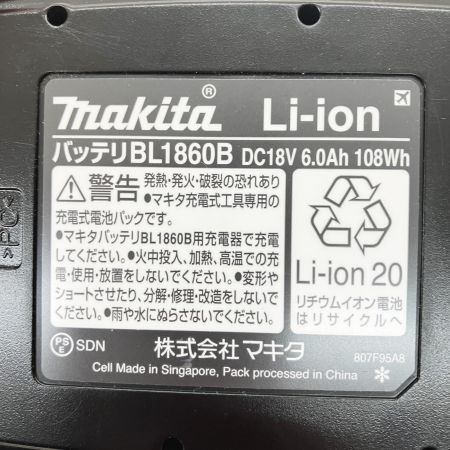  MAKITA マキタ 純正 18v 6.0Ah リチウムイオンバッテリ 5個セット 箱無 BL1860B ブラック 未使用品