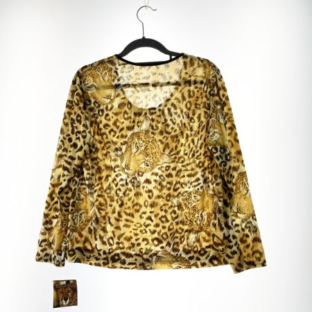  ITALIYA イタリヤ 伊太利屋 レディース  カットソー ヒョウ柄 サイズ11 ゴールド