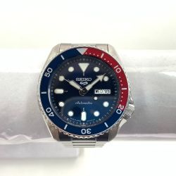 〇〇 SEIKO セイコー 5スポーツ 自動巻き 腕時計 4R36-07G0 ブルー x レッド Bランク