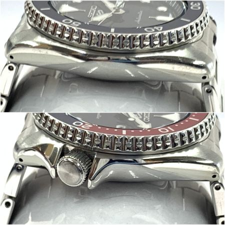  SEIKO セイコー 5スポーツ 自動巻き 腕時計 4R36-07G0 ブルー x レッド