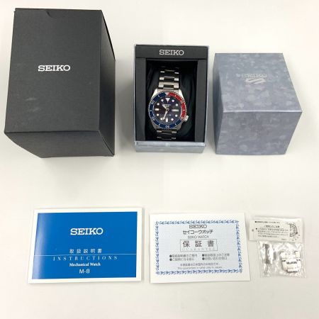  SEIKO セイコー 5スポーツ 自動巻き 腕時計 4R36-07G0 ブルー x レッド