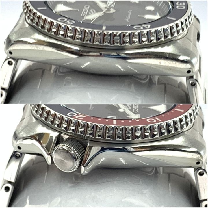 SEIKO セイコー 5スポーツ 自動巻き 腕時計 4R36-07G0 ブルー x レッド