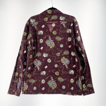  Schott ショット メンズ アロハシャツ カジノ柄 トランプ柄 サイズL パープル