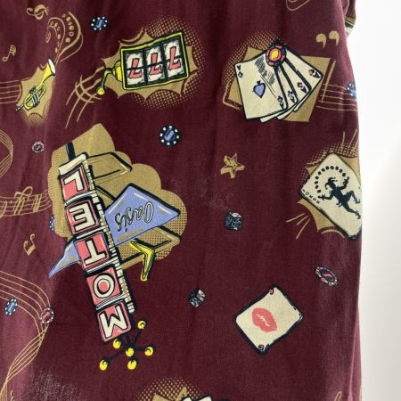 Schott ショット メンズ アロハシャツ カジノ柄 トランプ柄 サイズL パープル