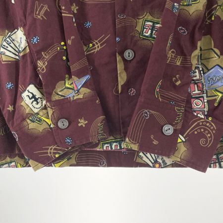  Schott ショット メンズ アロハシャツ カジノ柄 トランプ柄 サイズL パープル