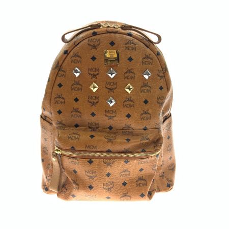  MCM エムシーエム ロゴグラム スタッズ バックパック デイパック リュックサック MWK1SVE01CO001 ブラウン