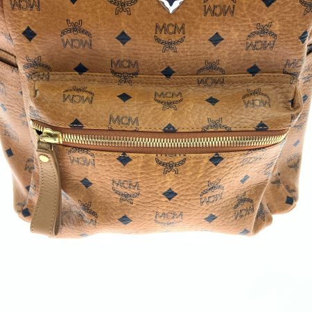  MCM エムシーエム ロゴグラム スタッズ バックパック デイパック リュックサック MWK1SVE01CO001 ブラウン