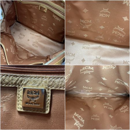  MCM エムシーエム ロゴグラム スタッズ バックパック デイパック リュックサック MWK1SVE01CO001 ブラウン