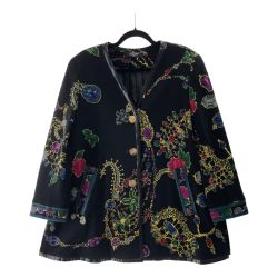 〇〇 LEONARD レオナール レディース  ジャケット 宝石柄 サイズ11AR ブラック Aランク