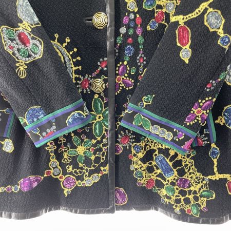  LEONARD レオナール レディース  ジャケット 宝石柄 サイズ11AR ブラック