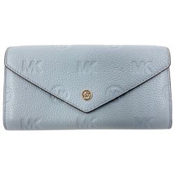 〇〇 MICHAEL KORS マイケルコース JET SET TRAVEL コンチネンタル ウォレット ラージ 二つ折り財布 ブルー Bランク