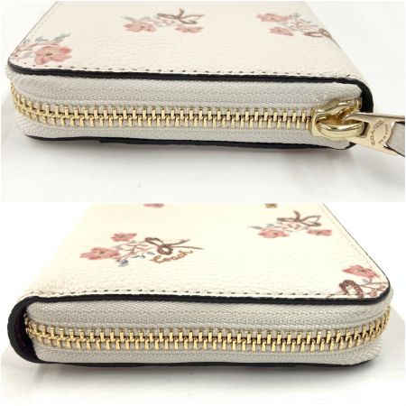  COACH コーチ フラワーモチーフ ラウンドファスナー 長財布 68419 ピンク