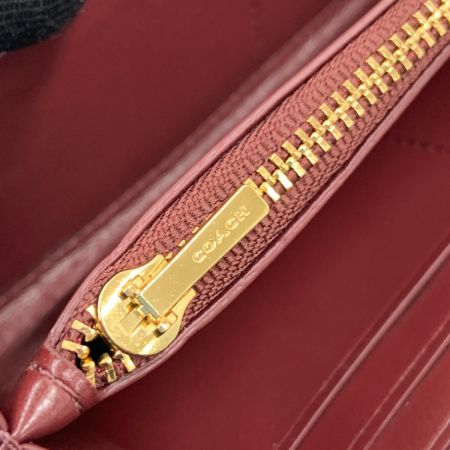  COACH コーチ フラワーモチーフ ラウンドファスナー 長財布 68419 ピンク