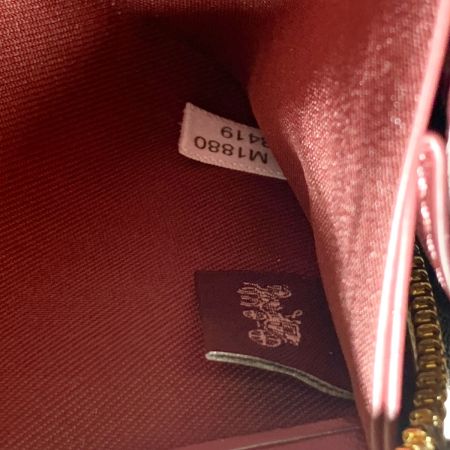  COACH コーチ フラワーモチーフ ラウンドファスナー 長財布 68419 ピンク