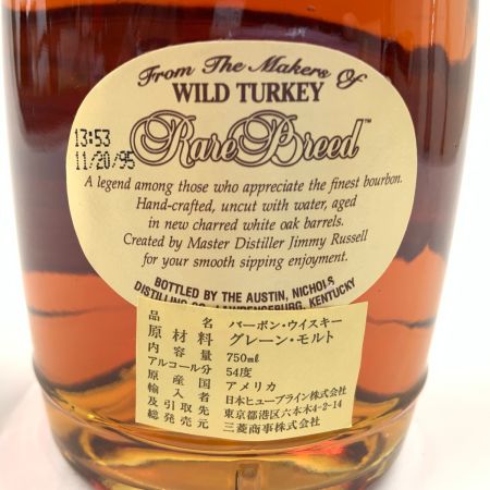  WILD TURKEY Rare Breed レアブリード Barrel Proof 750ml 54% バーボン ウィスキー 未開栓