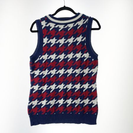  KISS ON THE GREEN ゴルフウエア レディース ニットベスト サイズ3 2123 レッド×ネイビー