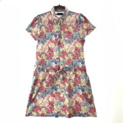 〇〇 KISS ON THE GREEN キスオンザグリーン ゴルフウエア レディース 半袖 ワンピース 花柄 サイズ3 5045 ピンク Bランク