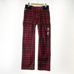 〇〇 FILA フィラ ゴルフ用品 FILA GOLF レディース パンツ 裏起毛 チェック サイズL レッド Aランク