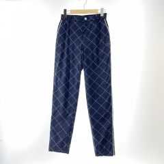  Master Bunny Edition マスターバニーエディション ゴルフウエア レディース 裏地付き ストレッチパンツ 総柄 サイズ0 759-0131108 ネイビー Bランク