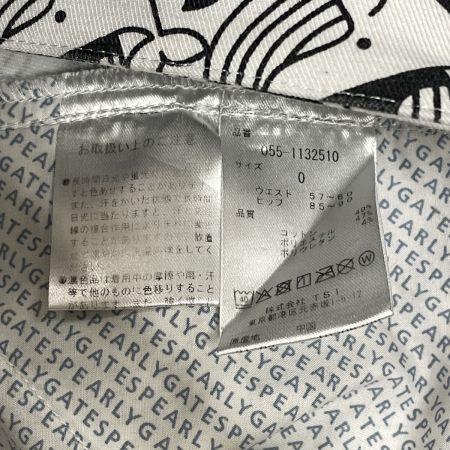  PEARLY GATES パーリーゲイツ ゴルフウエア レディース ショートパンツ くじら柄 サイズ0 055-1132510 ホワイト×ブラック