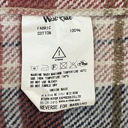 WEST RIDE ウエストライド メンズ ネルシャツ サイズ42 チェック レッド×ブルー
