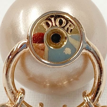  Christian Dior クリスチャンディオール トライバル ラインストーン ロゴ ピアス  ピンク