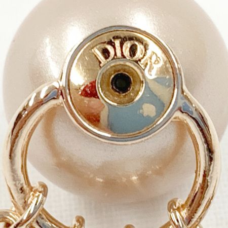  Christian Dior クリスチャンディオール トライバル ラインストーン ロゴ ピアス  ピンク