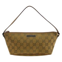 〇〇 GUCCI グッチ GGキャンバス アクセサリーポーチ 07198 カーキ Bランク