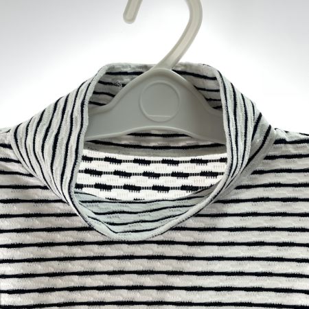  adabat アダバット ゴルフウエア レディースレディース ハイネック ボーダー 長袖カットソー サイズ36 ホワイト