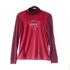 adabat アダバット ゴルフウエア レディース 異素材長袖モックネックプルオーバー サイズ36 119-19016 レッド Bランク
