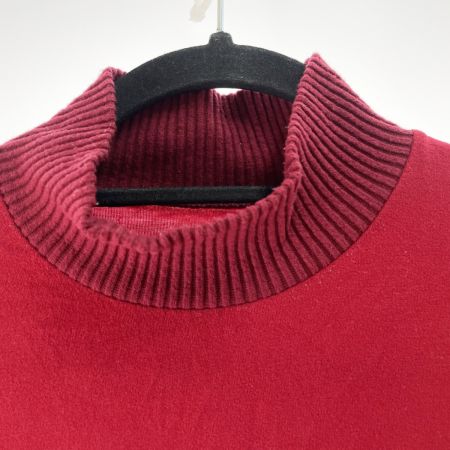  adabat アダバット ゴルフウエア レディース 異素材長袖モックネックプルオーバー サイズ36 119-19016 レッド