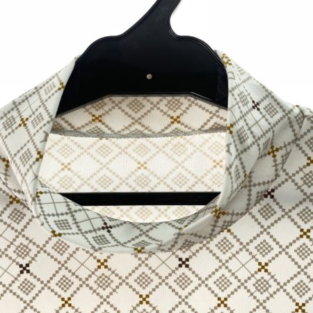  adabat アダバット ゴルフウエア レディース ダイヤ柄 長袖モックネックプルオーバー サイズ36 ホワイト