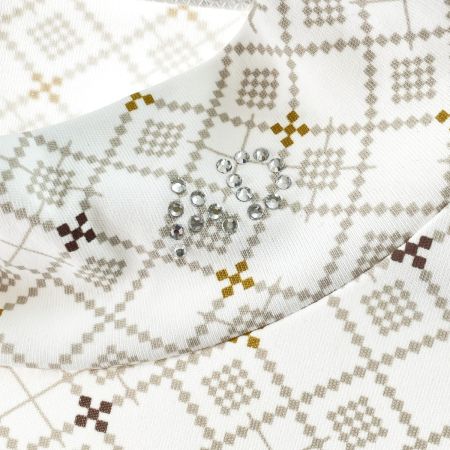  adabat アダバット ゴルフウエア レディース ダイヤ柄 長袖モックネックプルオーバー サイズ36 ホワイト