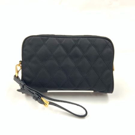  PRADA プラダ  刺繍 ナイロン 化粧ポーチ ポーチ ブラック