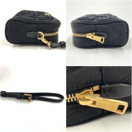  PRADA プラダ  刺繍 ナイロン 化粧ポーチ ポーチ ブラック