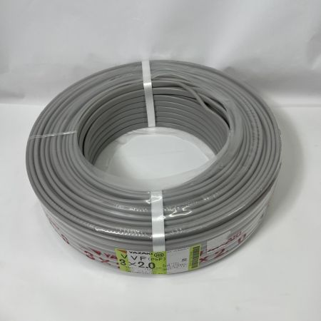  YAZAKI 電材 VVFケーブル PbF 未開封品 2024年12月製造 3芯 2.0mm×100m グレー
