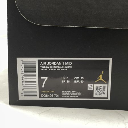  NIKE ナイキ メンズ スニーカー Air Jordan 1 Mid "Yellow Ochre" サイズ25cm DQ8426-701 イエロー×ホワイト