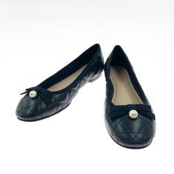 〇〇 Christian Dior クリスチャンディオール キルティング バレエシューズ フラットシューズ 表記サイズ 37 ブラック Bランク