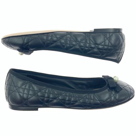  Christian Dior クリスチャンディオール キルティング バレエシューズ フラットシューズ 表記サイズ 37 ブラック