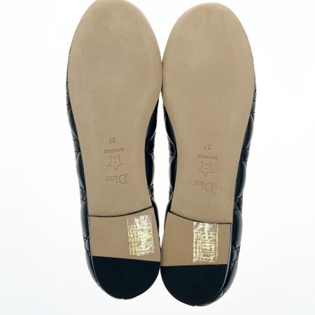  Christian Dior クリスチャンディオール キルティング バレエシューズ フラットシューズ 表記サイズ 37 ブラック