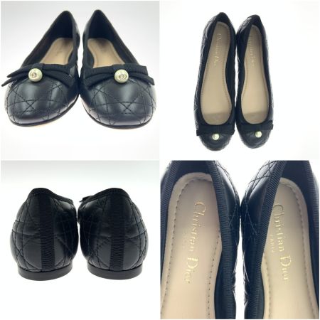  Christian Dior クリスチャンディオール キルティング バレエシューズ フラットシューズ 表記サイズ 37 ブラック