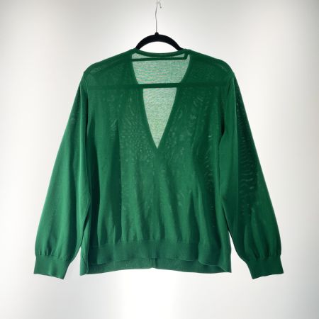  Leilian レリアン レディース カーディガン サイズ13+ グリーン