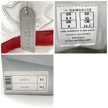  Via SANGACIO メンズ  スニーカー にゅ 200足限定 サイズ26.5cm レッド×ホワイト