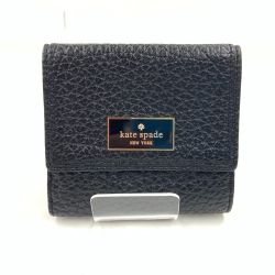〇〇 Kate Spade ケイトスペード 二つ折り財布  ブラック Bランク