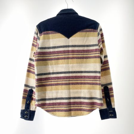  Indian インディアン メンズ ウエスタンシャツ ボーダー サイズ2 イエロー