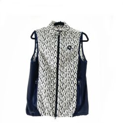 〇〇 PEARLY GATES パーリーゲイツ レディース ベスト ロゴ サイズ4 053-9158203 ネイビー Bランク