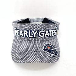 〇〇 PEARLY GATES パーリーゲイツ サンバイザー総柄 スマイル 053-2187515 ネイビー Aランク
