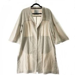 〇〇 Leilian レリアン レディース ジャケット 裏地ストライプ ボタン無し サイズ13+ アイボリー Bランク