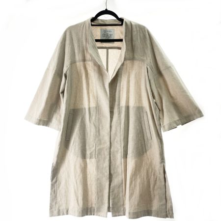  Leilian レリアン レディース ジャケット 裏地ストライプ ボタン無し サイズ13+ アイボリー